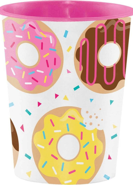 16oz Donut Time Plastic Favor Cup - SKU:324236 - UPC:039938412661 - Party Expo