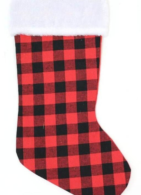 17" Christmas Plaid Stockings (1ct) - SKU:SH465 - UPC:677916862819 - Party Expo