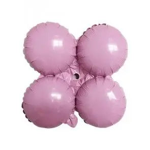 17" Pastel Pink Quad Mylar Balloon Party Expo  