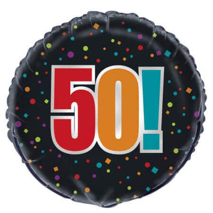 18" Birthday Cheer 50th Birthday Mylar Balloon #93 - SKU:45815 - UPC:011179458158 - Party Expo