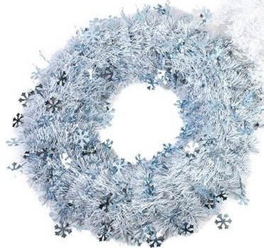 18" Christmas Tinsel Wreath (1ct) - SKU:XOV3178 - UPC:677916863175 - Party Expo