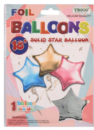 18" Chrome Silver Star Mylar Balloon #225 - SKU:307977 - UPC:810057951299 - Party Expo