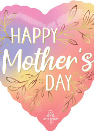 18" Happy Mother's Day Botanical Traces Mylar Balloon - SKU:4673402 - UPC:026635467346 - Party Expo