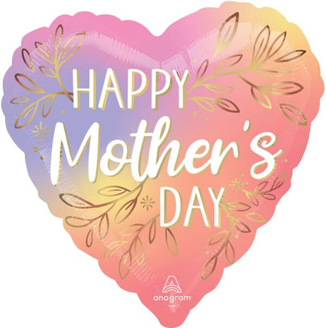 18" Happy Mother's Day Botanical Traces Mylar Balloon - SKU:4673402 - UPC:026635467346 - Party Expo