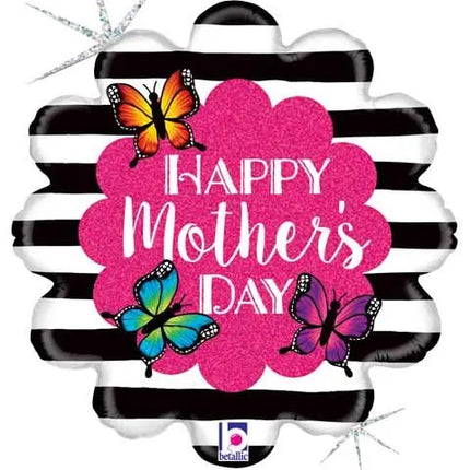 18" Butterfly Moms Day Holographic Mylar Balloon Party Expo  