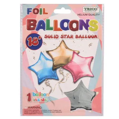 18" Chrome Silver Star Mylar Balloon #225 Party Expo  