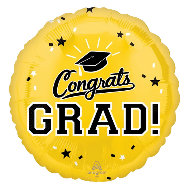 18" Gold Congrats Grad Mylar Balloon Party Expo  
