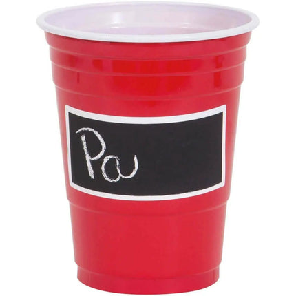 18oz Scratch Off Label Red Plastic Cups - Party Expo