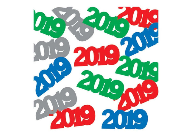 "2019" Confetti - Assorted Colors - SKU:331283 - UPC:039938497316 - Party Expo
