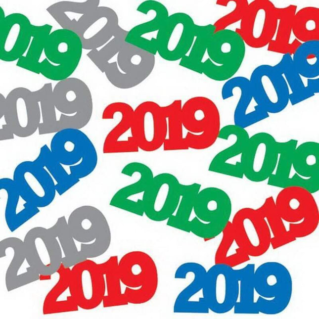 "2019" Confetti - Assorted Colors - SKU:331283 - UPC:039938497316 - Party Expo