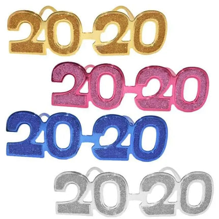 2020 New Year Glitter Glasses - Assorted Colors (1ct) - Party Expo