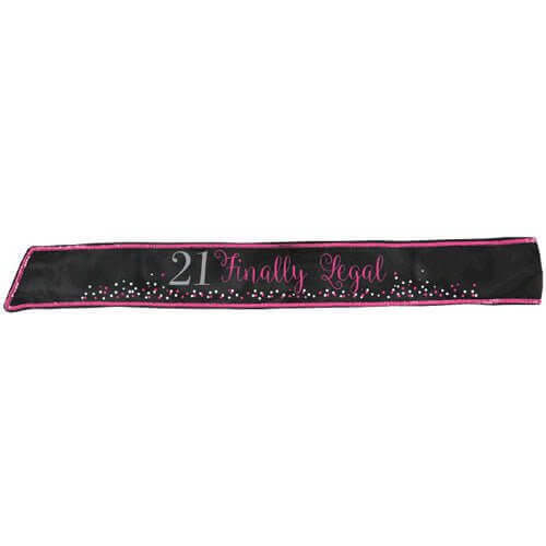 "21st Finally Legal" Sash (1ct) - SKU:340077 - UPC:013051604264 - Party Expo