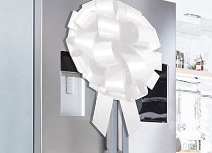 24" Incredibow White Lacquer Pullbow - SKU:54120 - UPC:071444541206 - Party Expo
