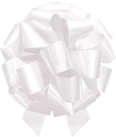 24" Incredibow White Lacquer Pullbow - SKU:54120 - UPC:071444541206 - Party Expo