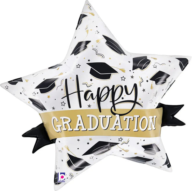 29" Satin Graduation Star Mylar Balloon - G13 Party Expo  