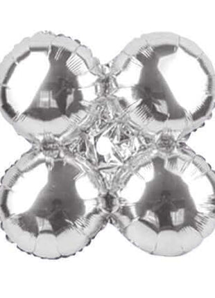 30" Quad Silver Mylar Balloon - SKU:QX-419-30-S - UPC:672713492085 - Party Expo