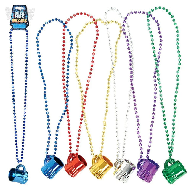 33" Metallic Beer Mug Beads - SKU:MG-MBM33 - UPC:097138644138 - Party Expo