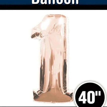 40" Number '1' Mylar Balloon - Rose Gold Party Expo  