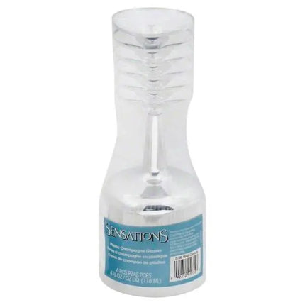 4oz Metallic Plastic Champagne Glasses (6ct) - Party Expo