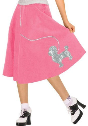 50s Adult Poodle Skirt-Pnk - SKU:63516 - UPC:721773635168 - Party Expo