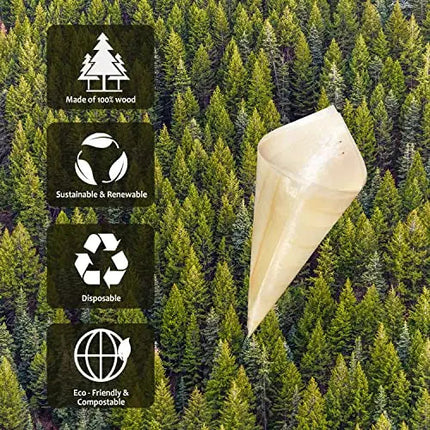 5" Wooden Cones - 100 count Party Expo  