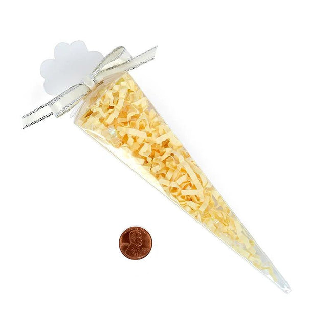 6" Clear Cone Favor Box with Flower Top (8ct) - SKU: - UPC:221273238123 - Party Expo
