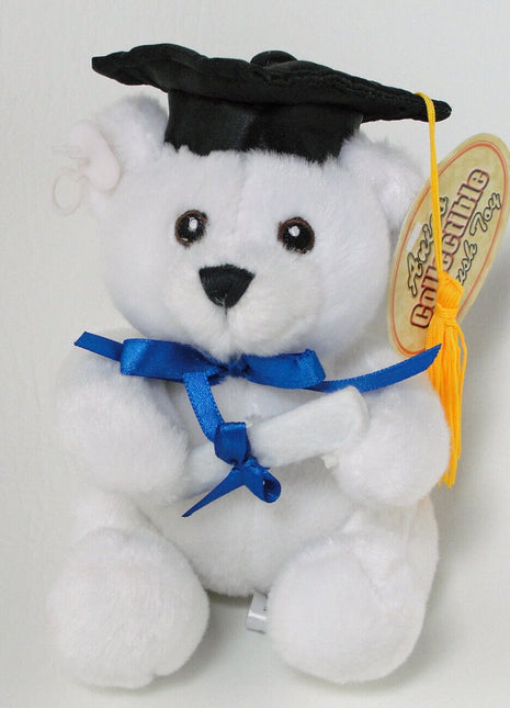 6" White Graduation Bear (1ct) - SKU:A9674BD/W - UPC:702210096742 - Party Expo