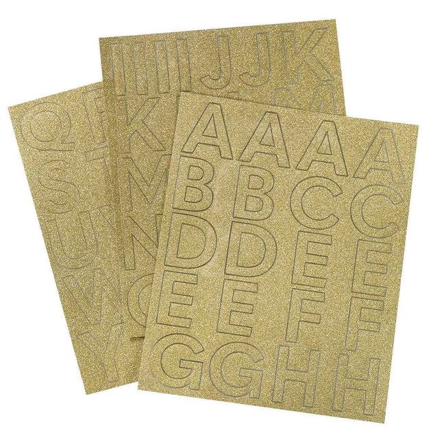 62 Letters Sticker Pack Gold - SKU:98889 - UPC:749567988894 - Party Expo