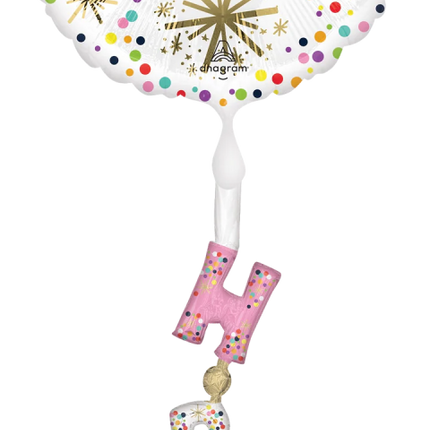 69" Confetti Sprinkle Birthday Airwalker Balloon - SKU:4655101 - UPC:026635465519 - Party Expo