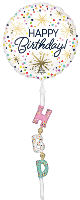 69" Confetti Sprinkle Birthday Airwalker Balloon - SKU:4655101 - UPC:026635465519 - Party Expo