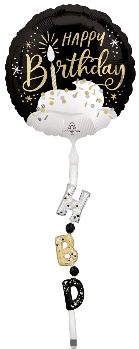 69" Black/Silver/Gold Birthday Airwalker Balloon Party Expo  