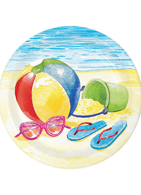 7" Beach Day Lunch Plates (8ct) - SKU:349572 - UPC:039938758448 - Party Expo