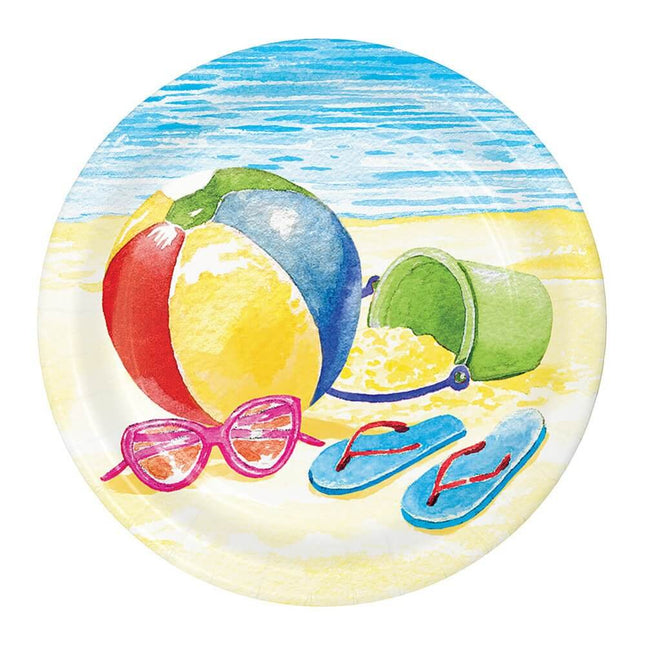 7" Beach Day Lunch Plates (8ct) - SKU:349572 - UPC:039938758448 - Party Expo