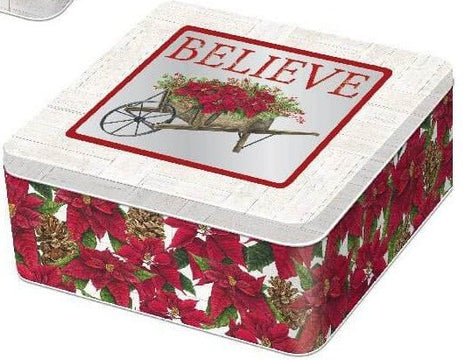 7" Christmas Tin Boxes with PVC Window - SKU:XOV993 - UPC: - Party Expo