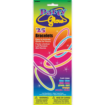 8'' Glow Bracelets (25ct) - SKU:55022 - UPC:011179550227 - Party Expo