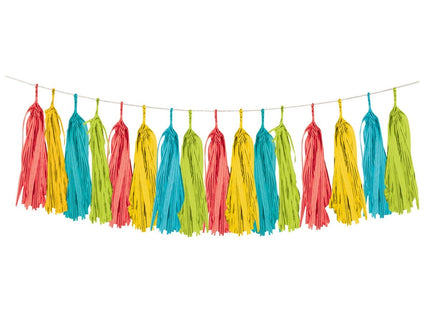 8ft Serape Tissue Paper Tassel Garland - SKU:324361 - UPC:039938414559 - Party Expo