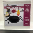 96 Piece Black Tableware Set ( 24 Place Settings) - SKU:KITDB961 - UPC:098382961170 - Party Expo