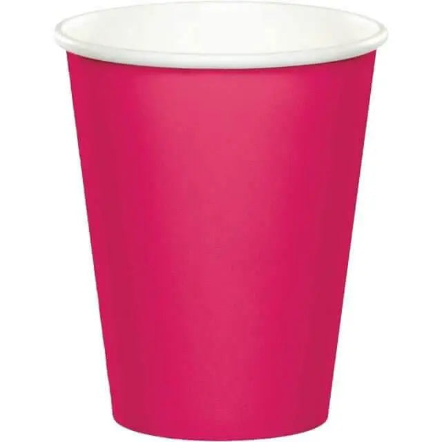 9oz Hot Magenta Paper Cups (8ct) - Party Expo