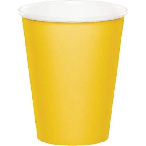 9oz Yellow Hot & Cold Paper Cups (8ct) - Party Expo