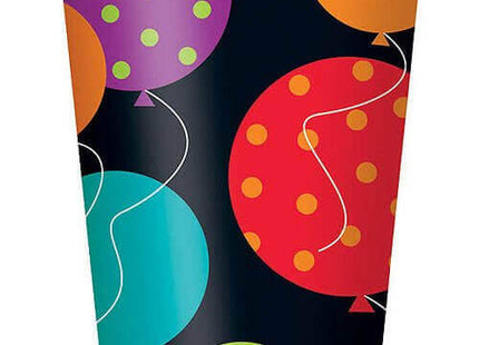 9oz Birthday Cheer Paper Cups (8ct) - SKU:45786 - UPC:011179457861 - Party Expo