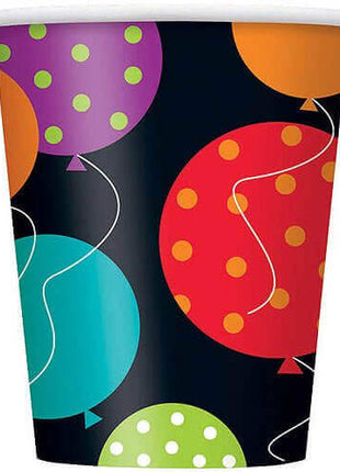 9oz Birthday Cheer Paper Cups (8ct) - SKU:45786 - UPC:011179457861 - Party Expo