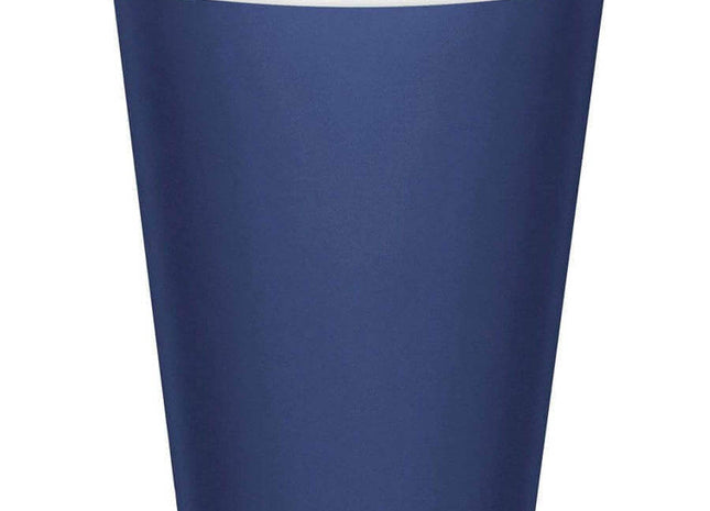 9oz Navy Paper Cups (8ct) - SKU:561137B - UPC:039938147914 - Party Expo