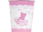 9oz Pink Ballerina Paper Cups (8ct) - SKU:49486 - UPC:011179494866 - Party Expo