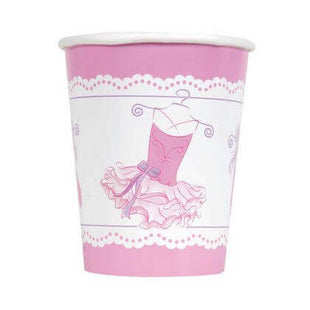 9oz Pink Ballerina Paper Cups (8ct) - SKU:49486 - UPC:011179494866 - Party Expo