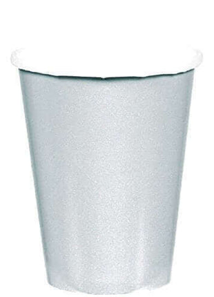 9oz Silver Paper Cups (8ct) - SKU:58015.18 - UPC:048419072287 - Party Expo