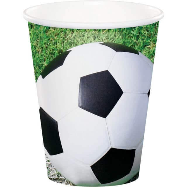 9oz Sports Fanatic Soccer Cups (8ct) - SKU:377966 - UPC:039938124120 - Party Expo