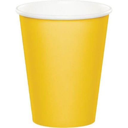 9oz Yellow Hot & Cold Paper Cups (8ct) - SKU:563269- - UPC:073525119465 - Party Expo