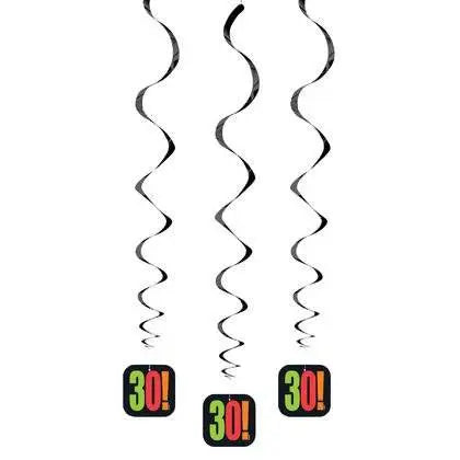 Birthday Cheer - 30th Birthday Hanging Decorations (3ct) - Party Expo