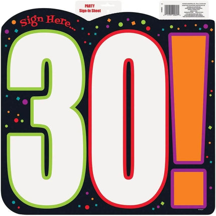 Birthday Cheer - 30th Birthday Sign-in Cutout - Party Expo