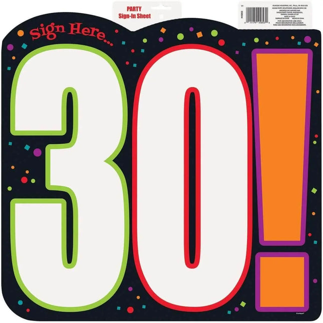 Birthday Cheer - 30th Birthday Sign-in Cutout - Party Expo